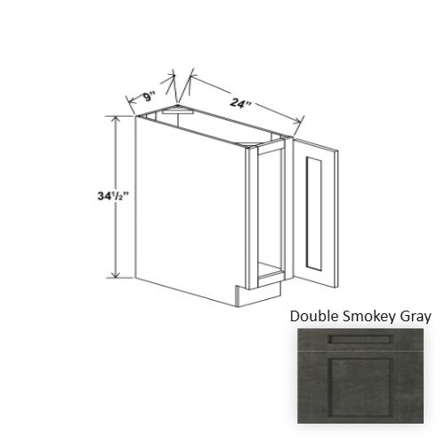 Double Shaker Style Wood Smokey Gray Base Cabinet Smokey Gray 1