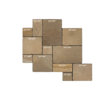 Buff Small Natural Cleft Face & 4 Sides Sandstone Rock Face Jumbo Pattern - Various Sizes x +/- 7/8"