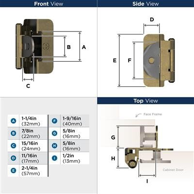 Decorative Hinges Steel Burnished Brass Cabinet Hinge 3