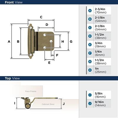 Decorative Hinges Steel Burnished Brass Cabinet Hinge 3