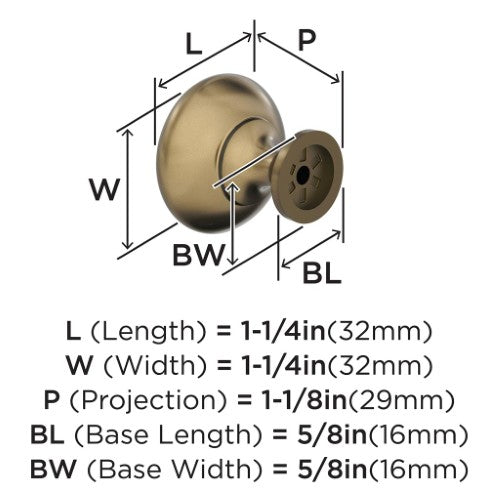 Edona Zinc Burnished Brass Cabinet Knob 2