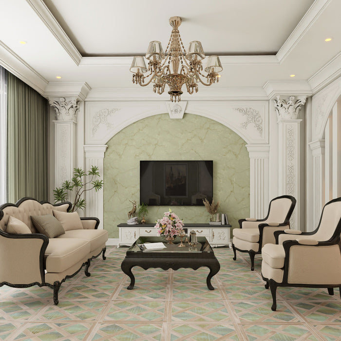 Fusione Porcelain Intarsio Green Tile Matte 2
