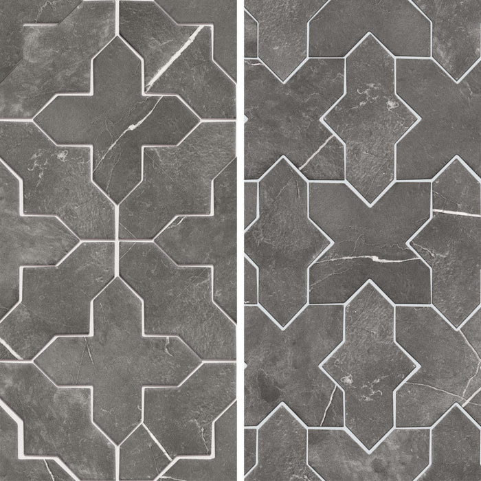Istanbul Porcelain Templar Shield Night with Night Cross Tile Mixed 7