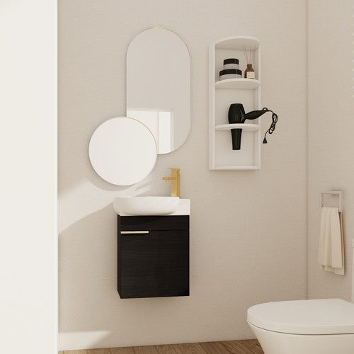 Plywood Black & White Bathroom Vanity Black & White 1