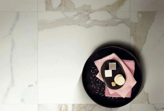 Calacatta Cerim Porcelain Tile - Honed