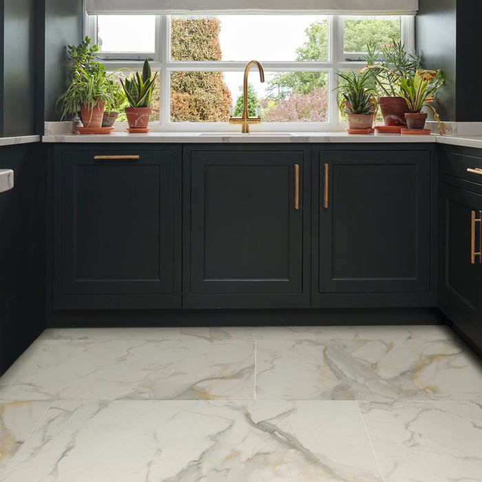 Vinyl Calacatta d'Oro Vinyl Tile Polyurethane 4