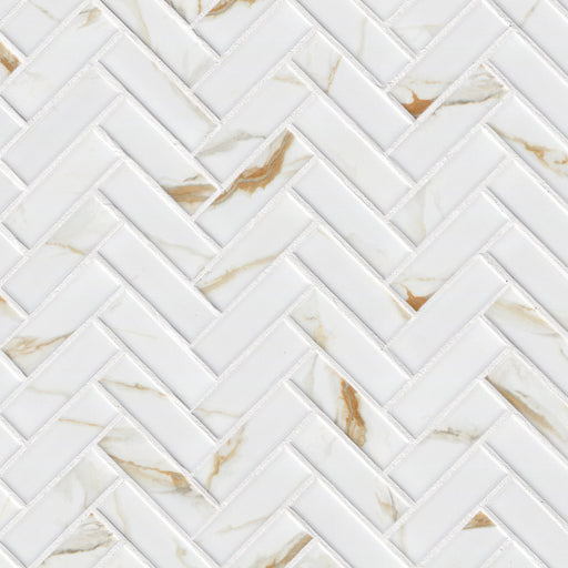 Calacatta Porcelain Gold Mosaic Matte 1