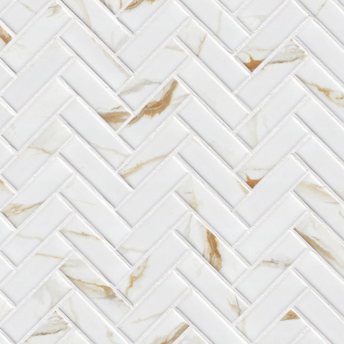 Calacatta Porcelain Gold Mosaic Matte 1