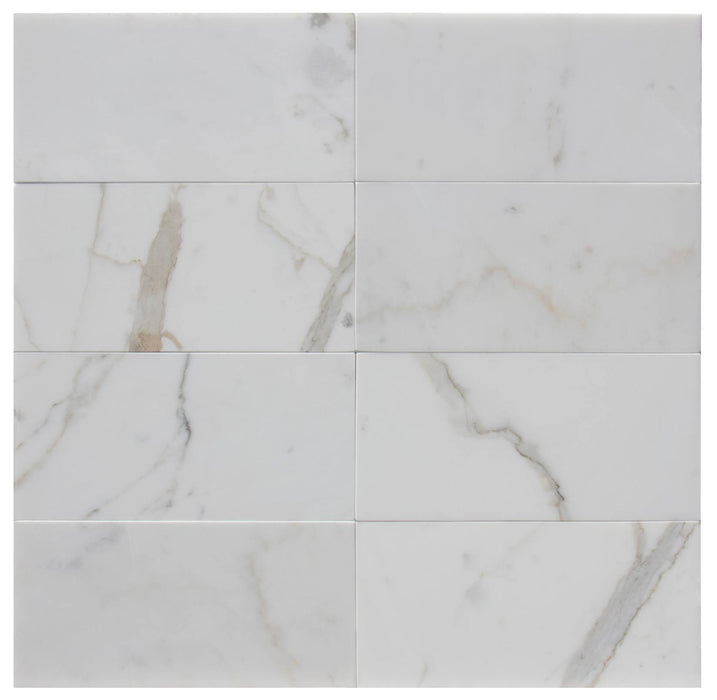 Calacatta Gold Polished Marble Tile - 6" x 18" x 3/8"