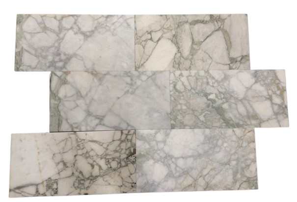Full Tile Sample - Calacatta Green Marble Tile - 12" x 24" x 3/8" Honed