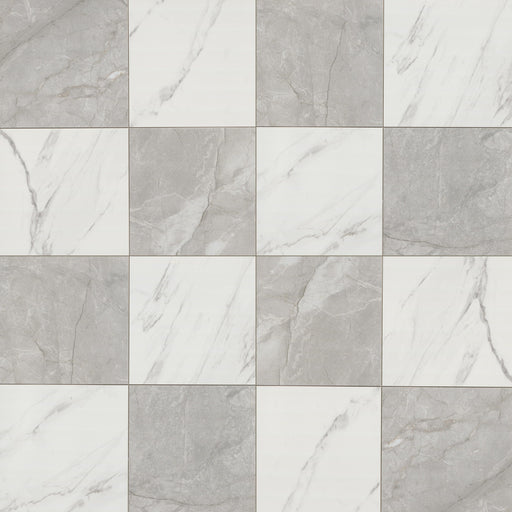 Casa Duet Porcelain Calacatta Grigio Checkered Tile Matte 1