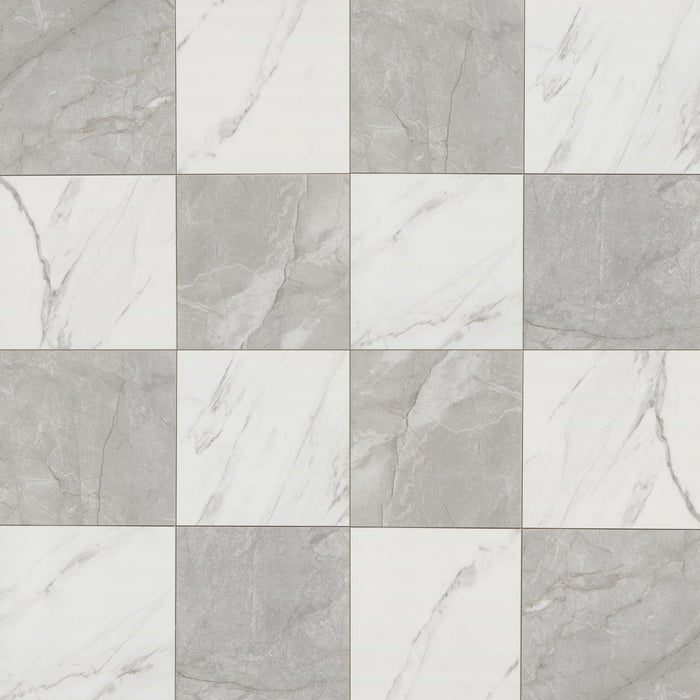Casa Duet Porcelain Calacatta Grigio Checkered Tile Matte 1