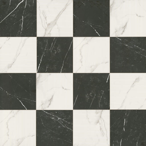 Casa Duet Porcelain Calacatta Marquina Checkered Tile Matte 1
