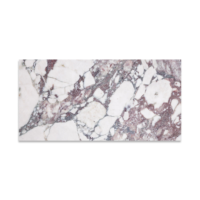 Full Tile Sample - Calacatta Viola Marble Tile - 12" x 24" x 3/8" Honed