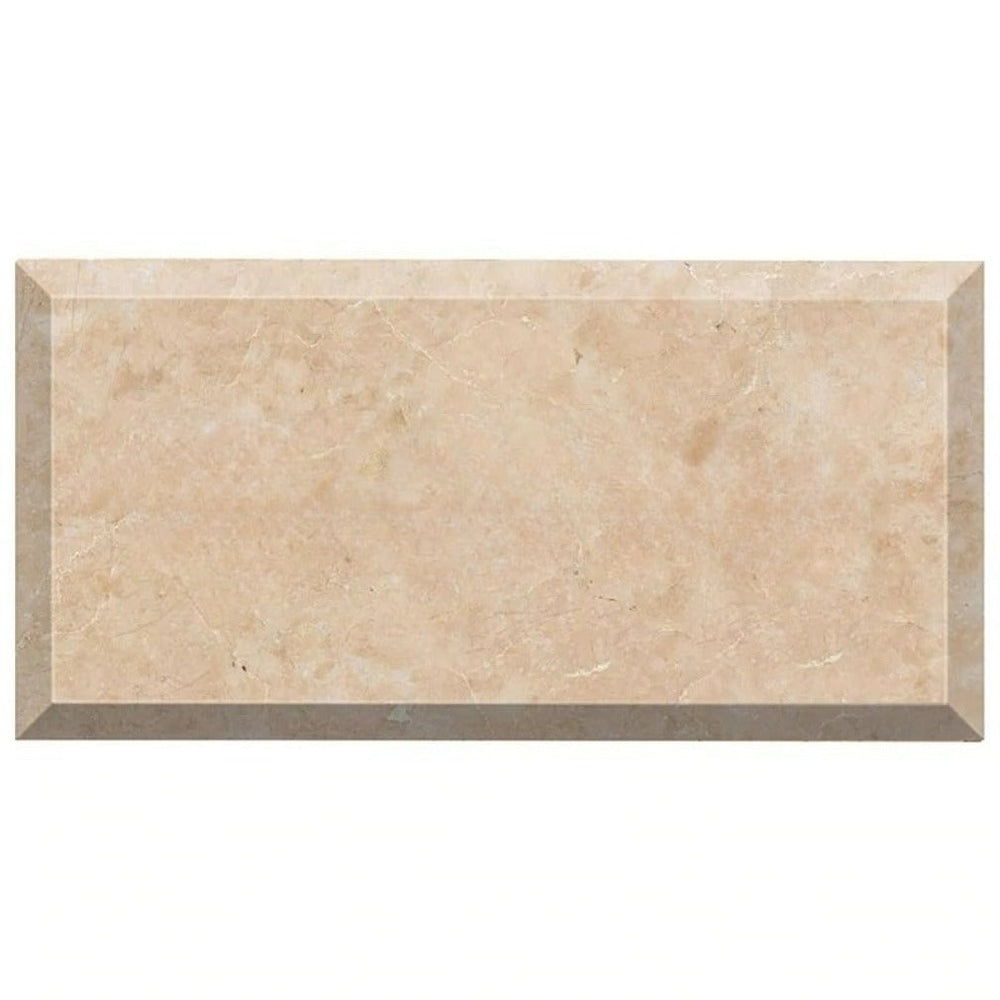 Full Tile Sample - Cappuccino Beveled Marble Tile - 12" x 12" x 3/8" Polished