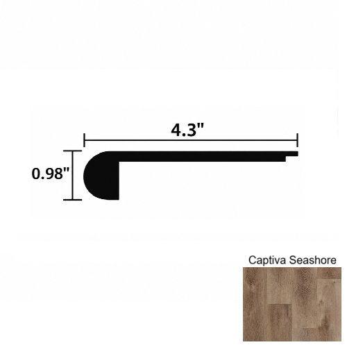 Captiva Seashore Beige Luxury Vinyl Moulding / Trim - 4.3" x 94" Stair Nose