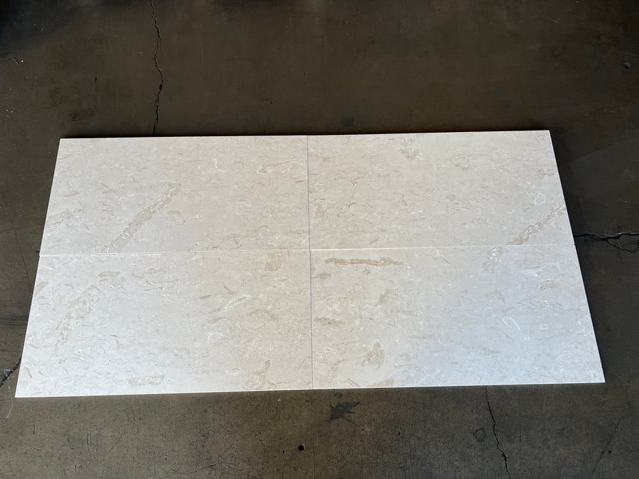 Cardinal Beige Brushed Limestone Tile - 18" x 36" x 1/2"