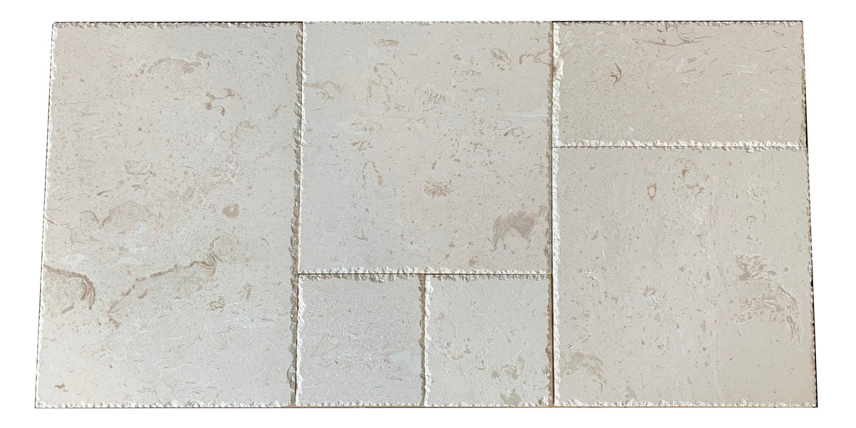 Cardinal Beige Chiseled & Brushed Limestone Versailles Pattern — Stone & Tile Shoppe, Inc.