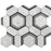 Carrara, Bardiglio & Basalt Waterjet Polished Marble Mosaic - Hexagon Combo