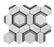 Carrara, Bardiglio & Basalt Waterjet Polished Marble Mosaic - Hexagon Combo