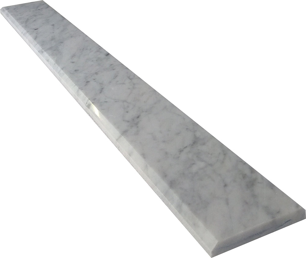 White Carrara Polished Marble Threshold - 4" x 60"