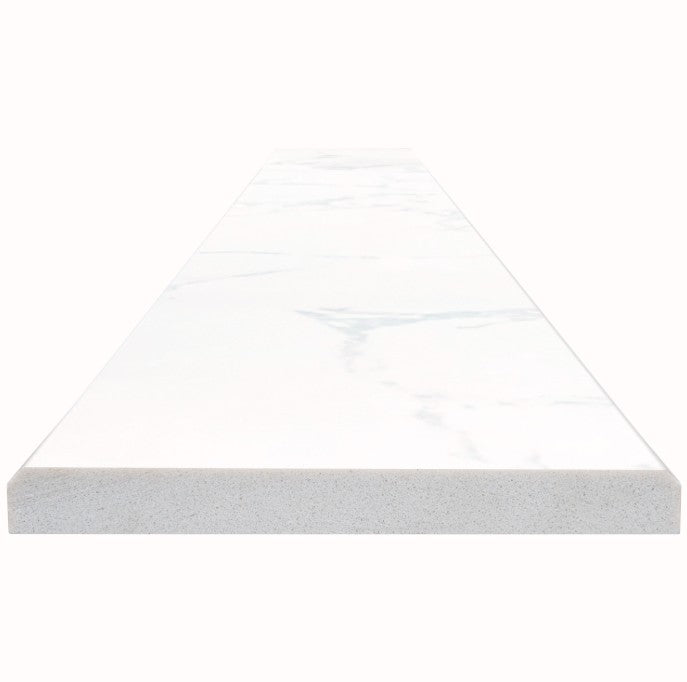 Carrara White Engineered Marble Threshold - 4" x 36" Double Bevel