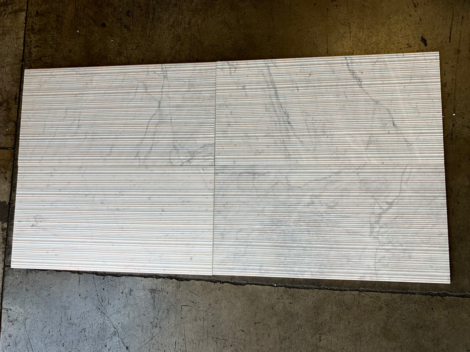 White Carrara Bamboo Marble Tile - Textured