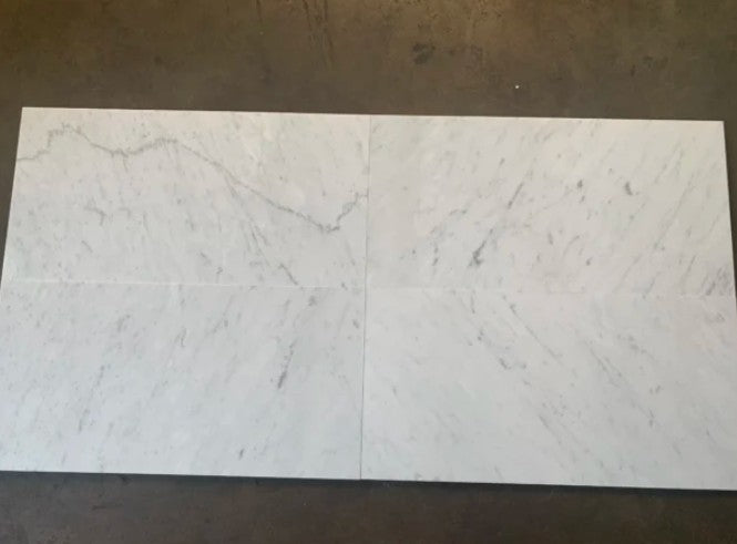 White Carrara Marble Tile Honed 3