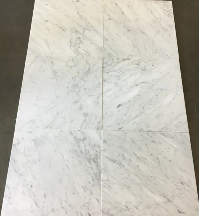 White Carrara Marble Tile Honed 6