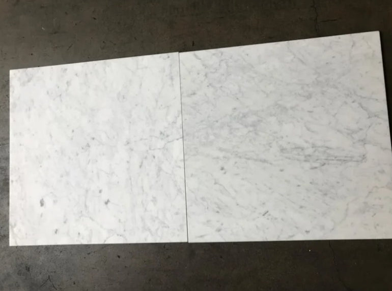 White Carrara Marble Tile Honed 9