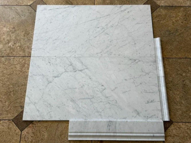 White Carrara Marble Tile Honed 14