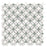 White Carrara Marble Mosaic - Flower with Ming Green Dots Honed