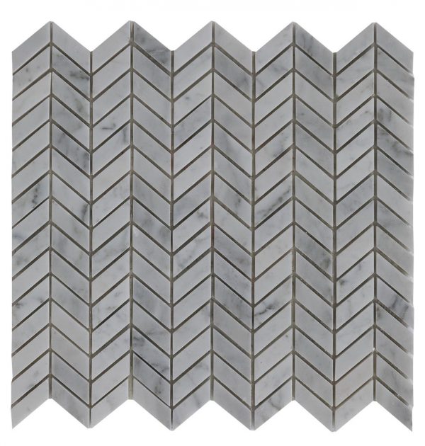 Clearance Sale! Mini White Carrara Marble Mosaic - 5/8" x 1 1/4"