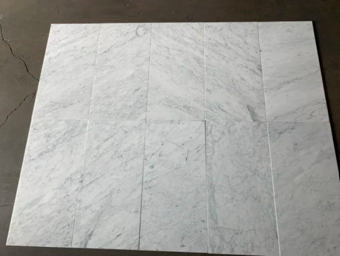 White Carrara Marble Tile Polished 4