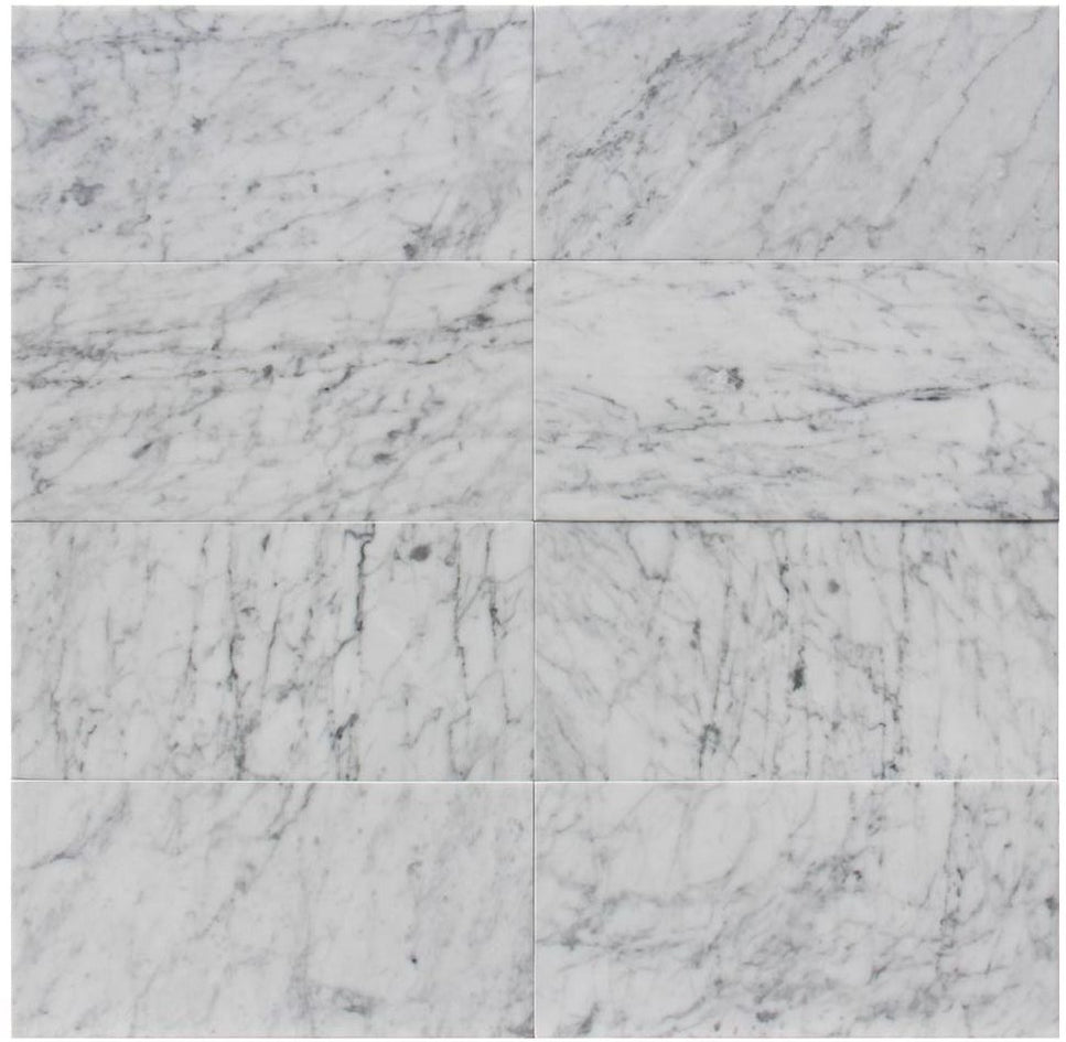 White Carrara Honed Marble Tile | Lowest Price — Stone & Tile Shoppe, Inc.