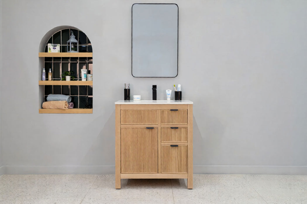 Catalina Wood Natural Oak Bathroom Vanity Natural Oak 2