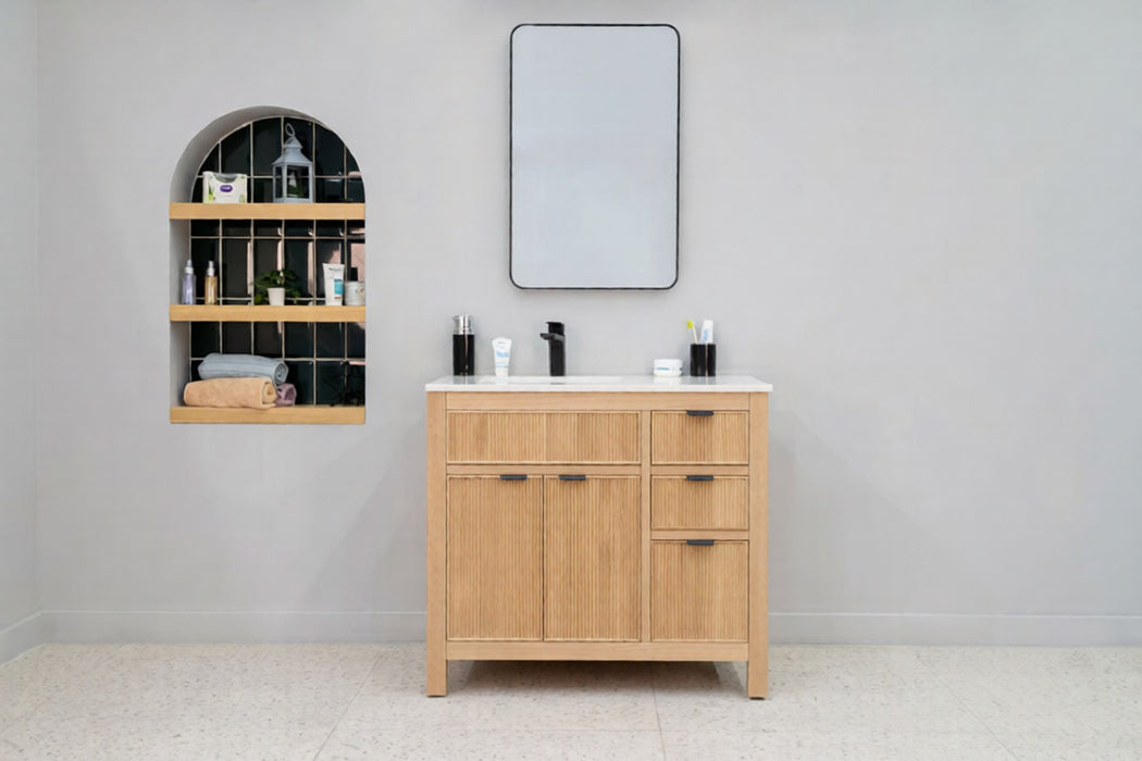 Catalina Wood Natural Oak Bathroom Vanity Natural Oak 2