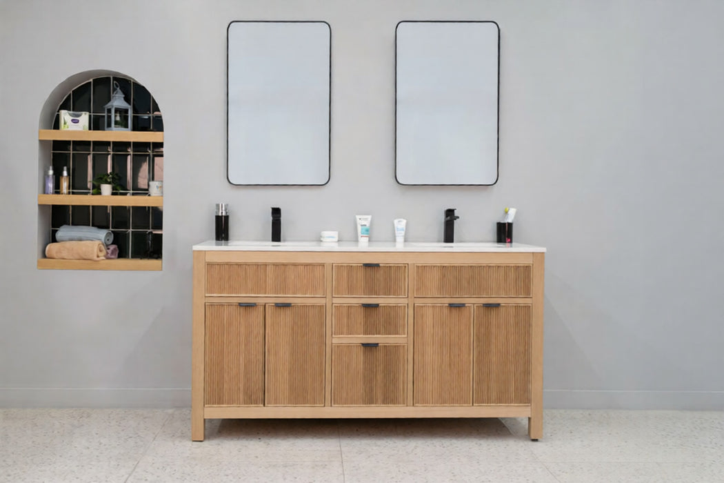 Catalina Wood Natural Oak Bathroom Vanity Natural Oak 2