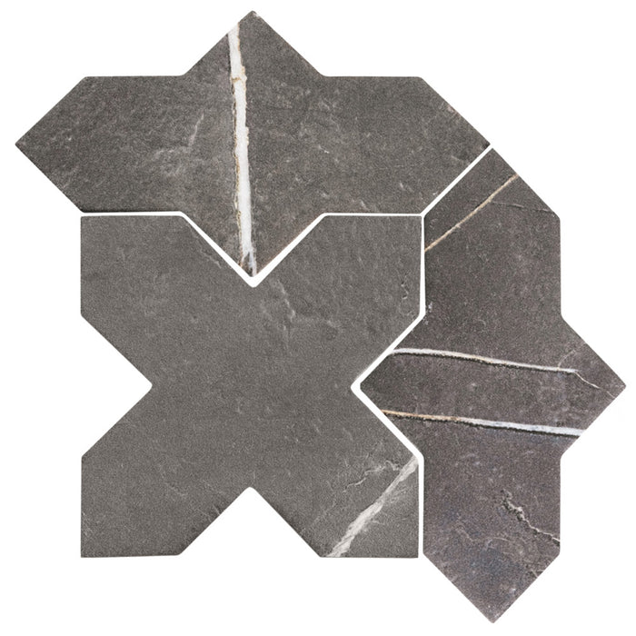 Istanbul Porcelain Templar Shield Night with Night Cross Tile Mixed 3