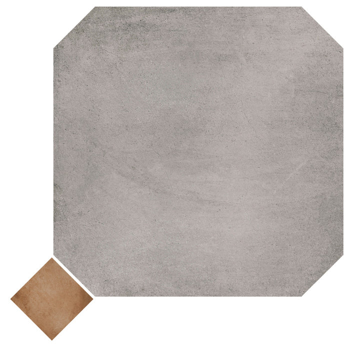 Laverton Porcelain Octagon Gris with Taco Natural Tile Matte 3