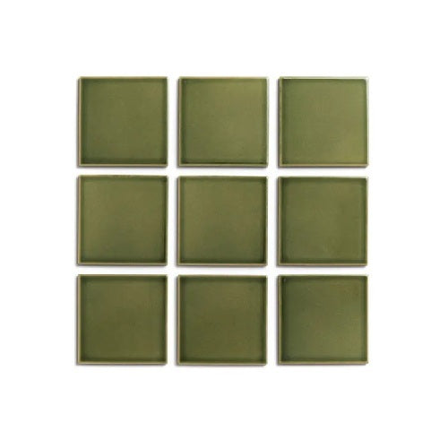 Full Tile Sample - Ceramic Kelp Forest Clay Tile - 4" x 4" x 3/4" Gloss