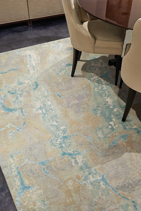 Christopher Guy Wool & Silk Mediterranean Sand CGS01 Wool Blend Contemporary Area Rug - 8 Ft x Square