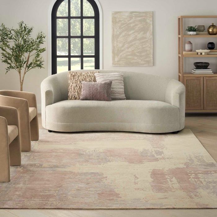 Christopher Guy Wool & Silk Shale Dusky Rose CGS05 Wool Blend Contemporary Area Rug - 10 Ft x Round