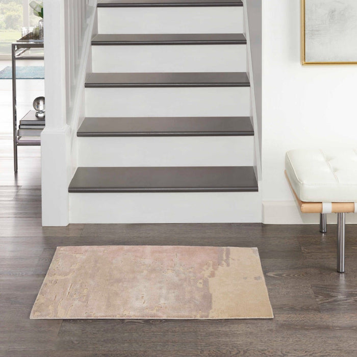 Christopher Guy Wool & Silk Shale Dusky Rose CGS05 Wool Blend Contemporary Area Rug - 6 Ft x Round