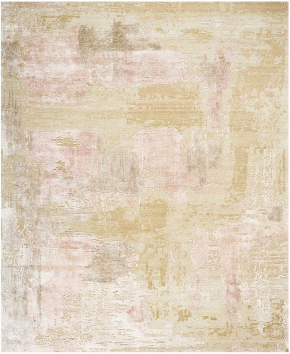 Christopher Guy Wool & Silk Shale Dusky Rose CGS05 Wool Blend Contemporary Area Rug - 6 Ft x Round