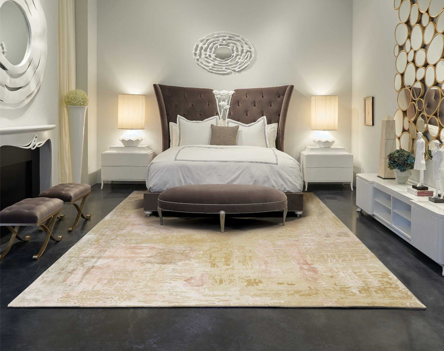 Christopher Guy Wool & Silk Shale Dusky Rose CGS05 Wool Blend Contemporary Area Rug - 6 Ft x Round