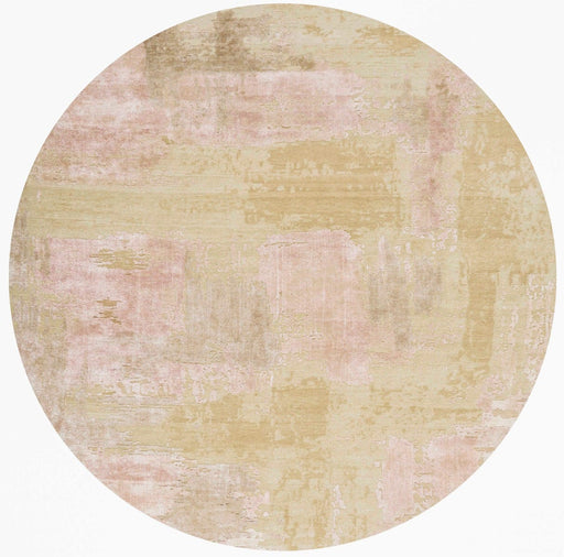 Christopher Guy Wool & Silk Shale Dusky Rose CGS05 Wool Blend Contemporary Area Rug - 8 Ft x Round