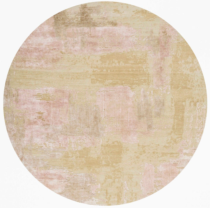 Christopher Guy Wool & Silk Shale Dusky Rose CGS05 Wool Blend Contemporary Area Rug - 6 Ft x Round