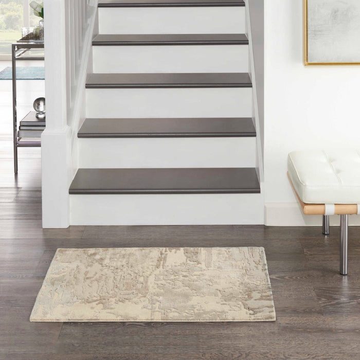 Christopher Guy Wool & Silk Ajmer Misted Morning And Ciel CGS06 Wool Blend Contemporary Area Rug - 6 Ft x Round