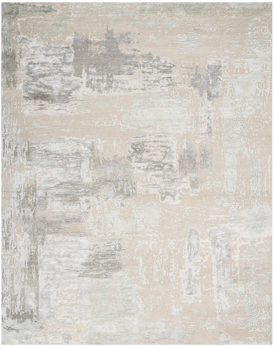Christopher Guy Wool & Silk Ajmer Misted Morning And Ciel CGS06 Wool Blend Contemporary Area Rug - 6 Ft x Round